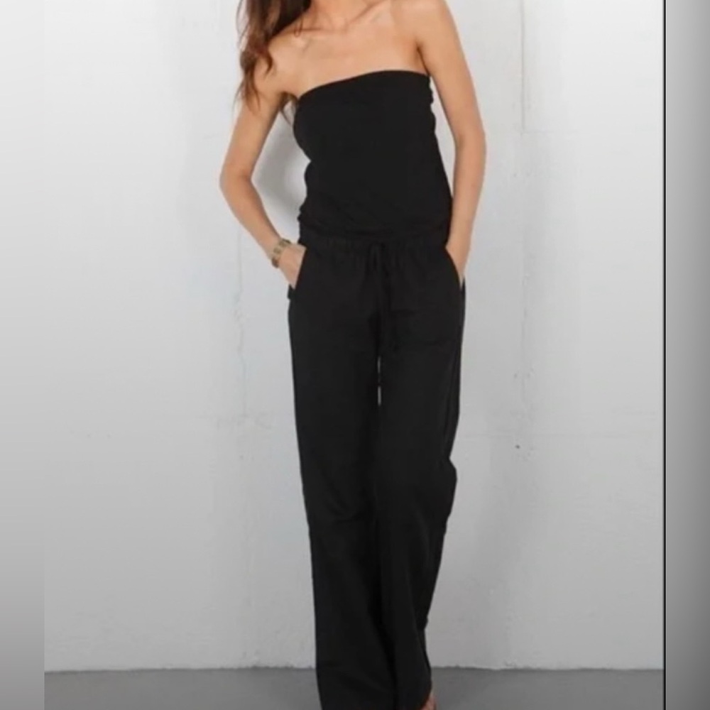 Splendid Black Strapless Jumpsuit